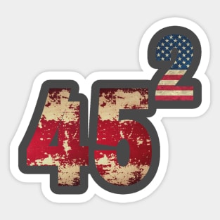 45 squared Sticker